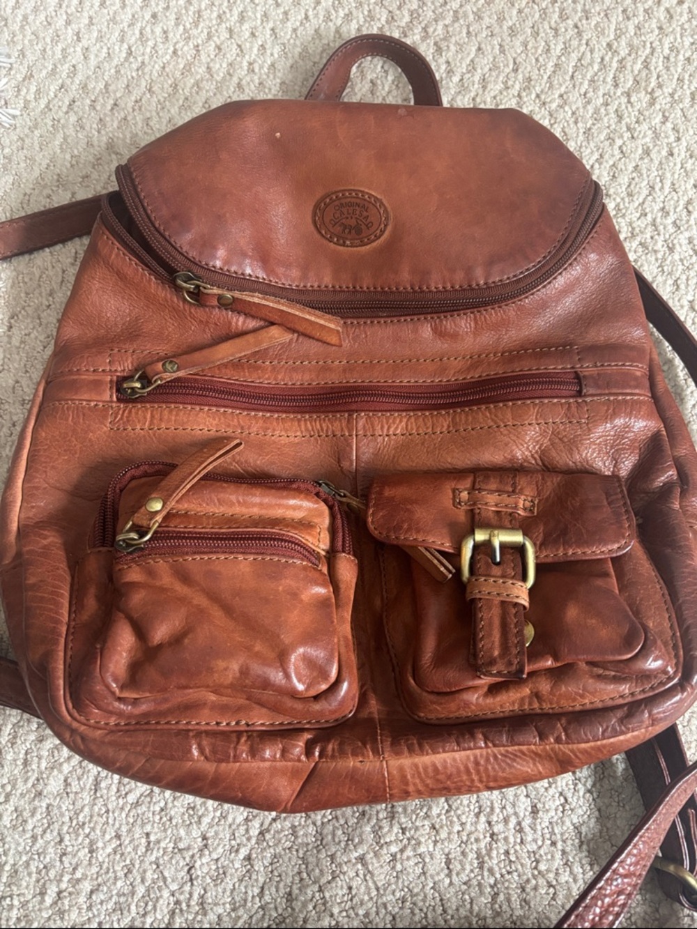 Brown Leather Backpack